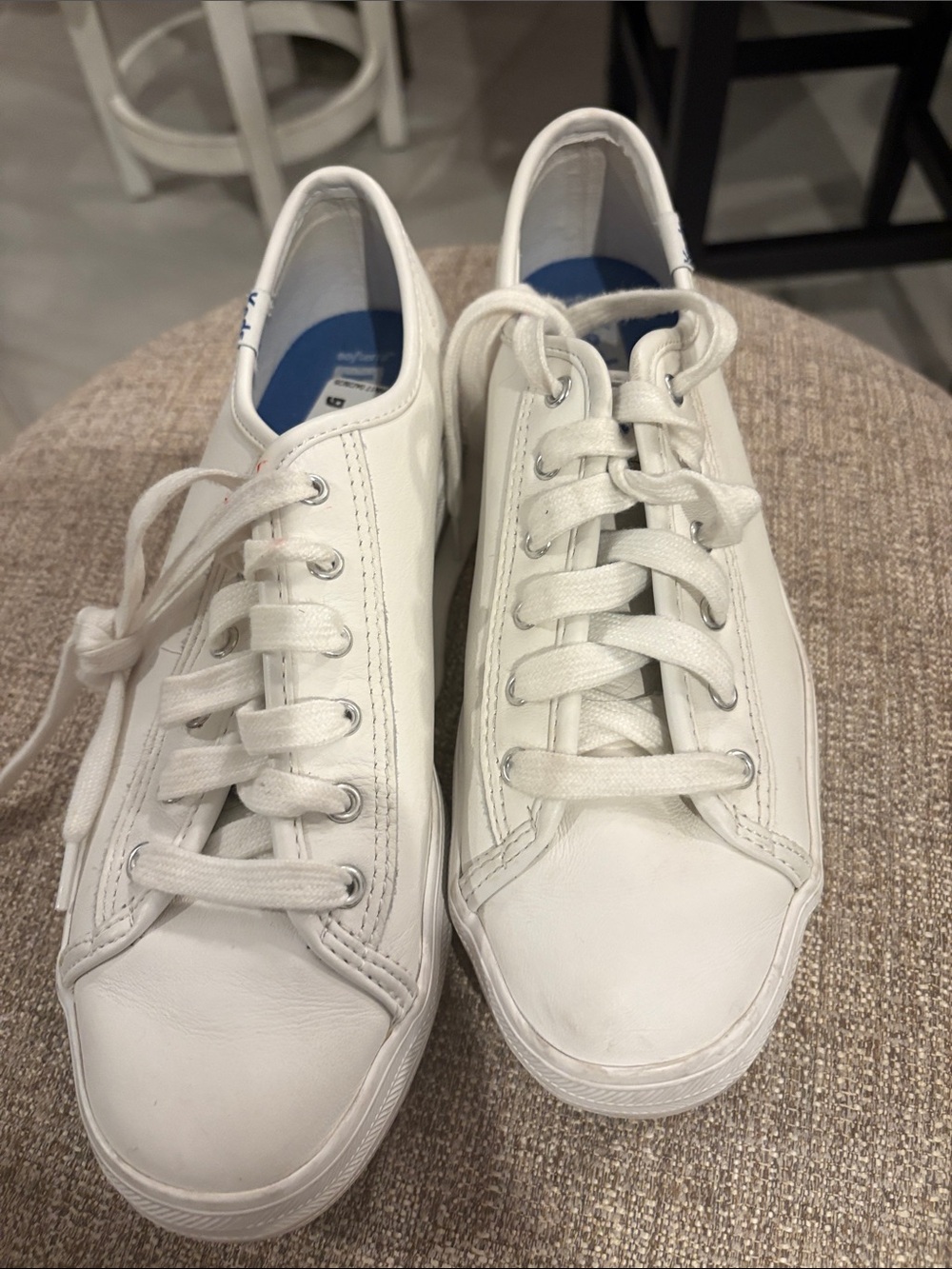 Keds White Low-Top Leather Sneakers